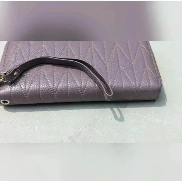 Genuine Leather Womens Wallet Card Holder Large Wristlet Clutch (Purple) NWOT - Picture 11 of 11